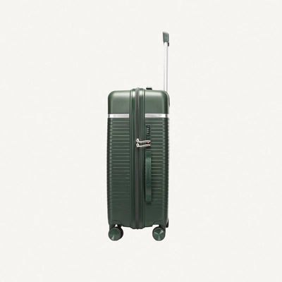 British Traveller 3-Piece Polypropylene Luggage Set | 20”, 24”, 28” Lightweight Suitcases with 360° Spinner Wheels, TSA Lock, Water & Scratch Resistant | Durable Hard Shell Trolley Bags with Telescopic Handle - Green-3