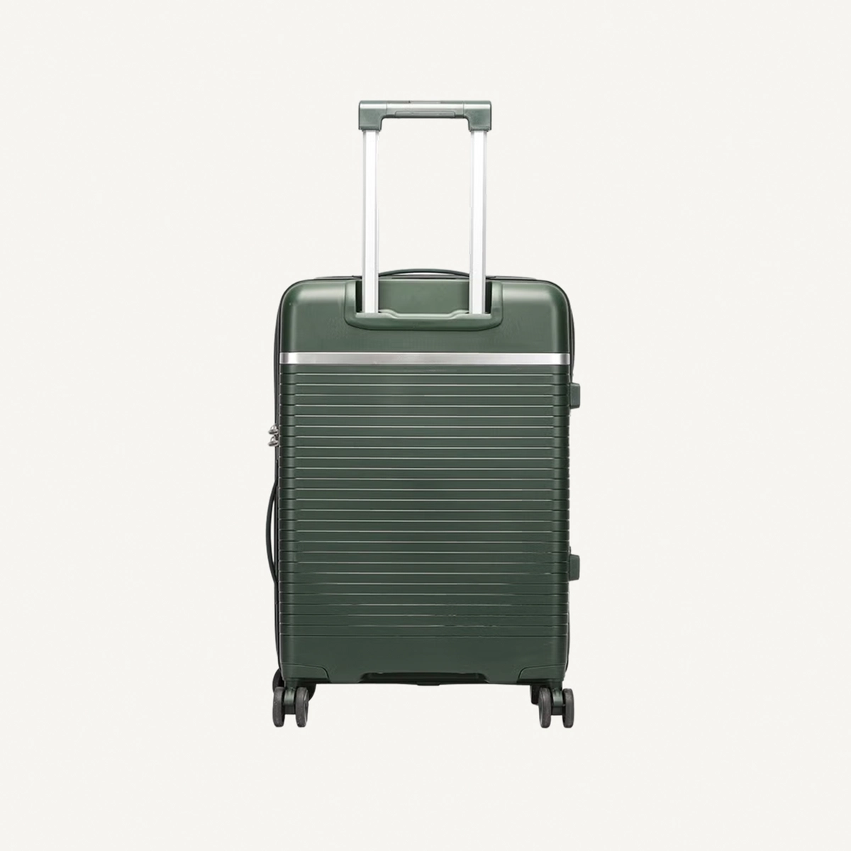 British Traveller 3-Piece Polypropylene Luggage Set | 20”, 24”, 28” Lightweight Suitcases with 360° Spinner Wheels, TSA Lock, Water & Scratch Resistant | Durable Hard Shell Trolley Bags with Telescopic Handle - Green-1-1