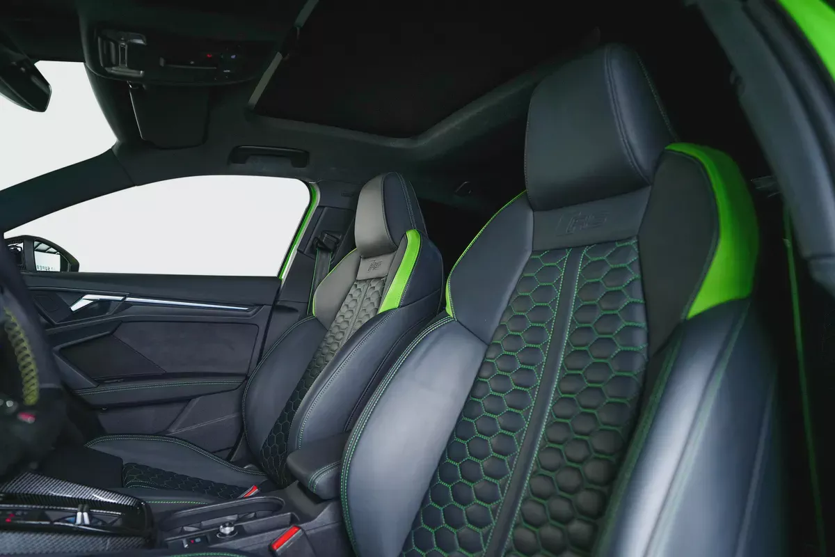 Audi RS3 Sedan-GCC-Exclusive Green Color-Full Leather Interior-Green Accents-Sports Exhaust-18-18