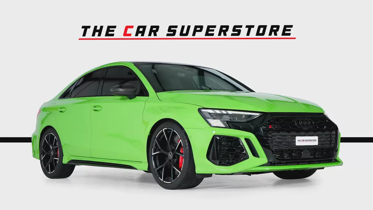 Audi RS3 Sedan-GCC-Exclusive Green Color-Full Leather Interior-Green Accents-Sports Exhaust-1-1