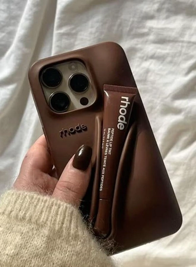rhode Phone Case with Peptide Espresso Lip Tint, Protective Mobile Cover-2