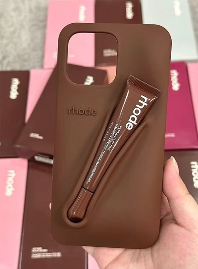rhode Phone Case with Peptide Espresso Lip Tint, Protective Mobile Cover-3