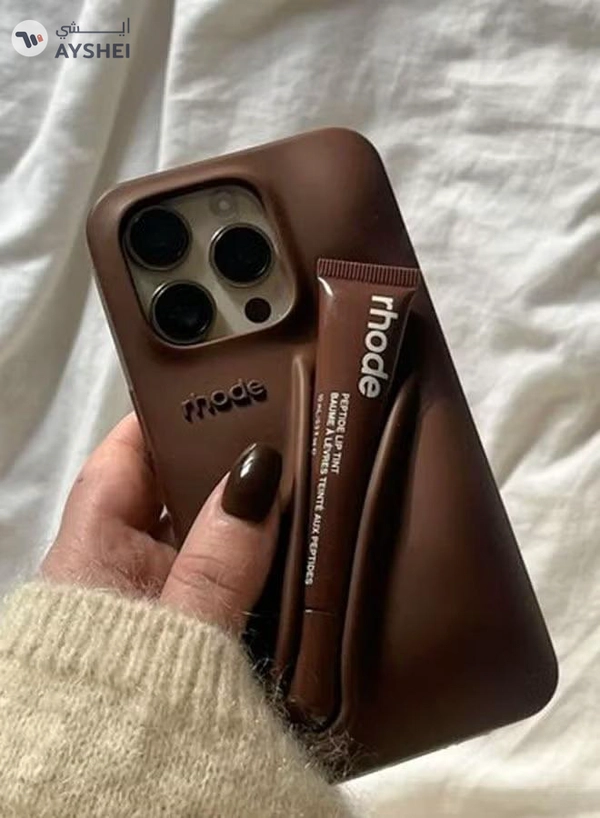 rhode Phone Case with Peptide Espresso Lip Tint, Protective Mobile Cover