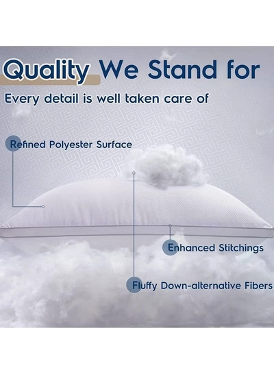 Eworld Set of 2 Premium Hotel-Quality Pillows, Crafted with Firm and Supportive Gusseted Design-1