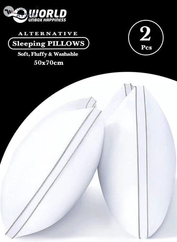 Eworld Set of 2 Premium Hotel-Quality Pillows, Crafted with Firm and Supportive Gusseted Design