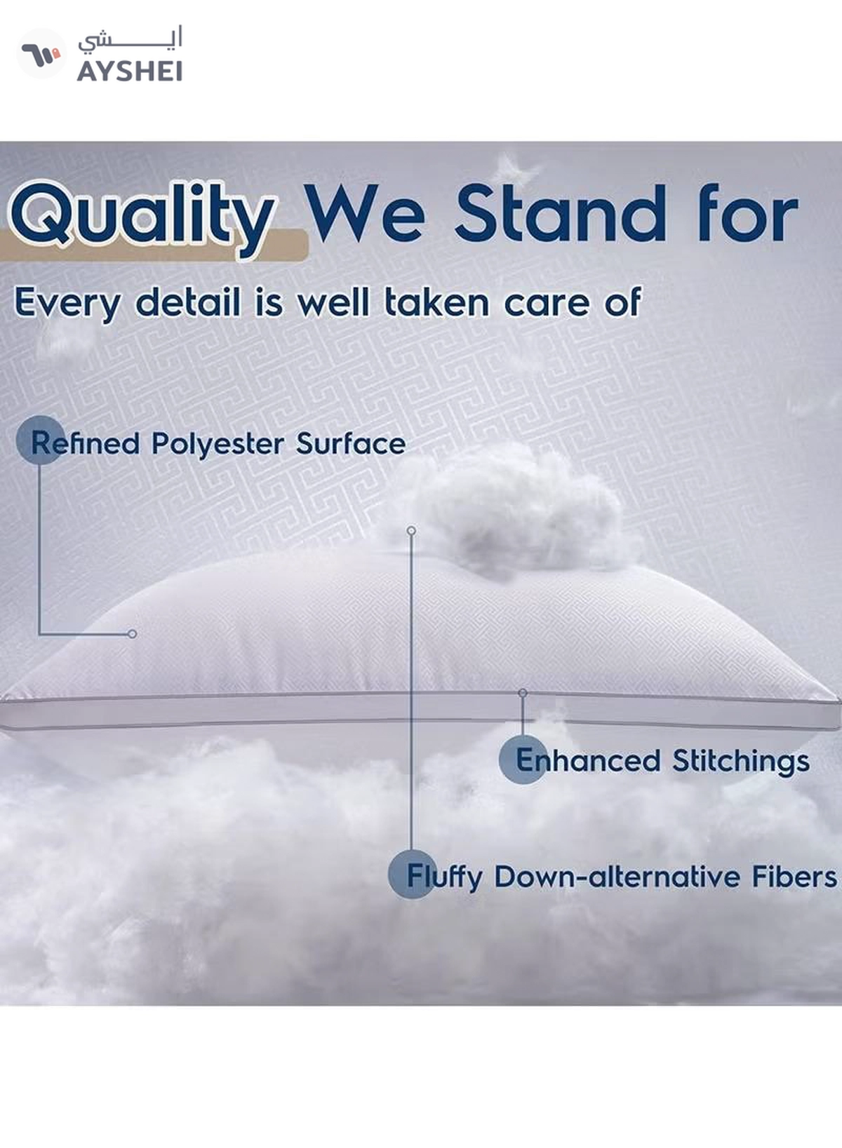 Eworld Set of 2 Premium Hotel-Quality Pillows, Crafted with Firm and Supportive Gusseted Design-1-1