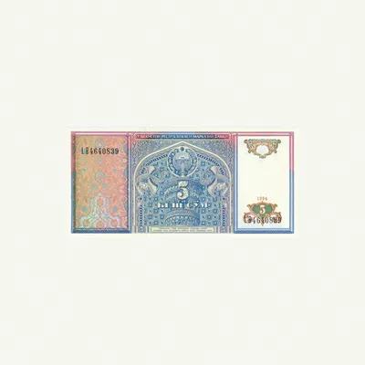 UZBEKISTAN 5 SOM BANKNOTE 1994-0