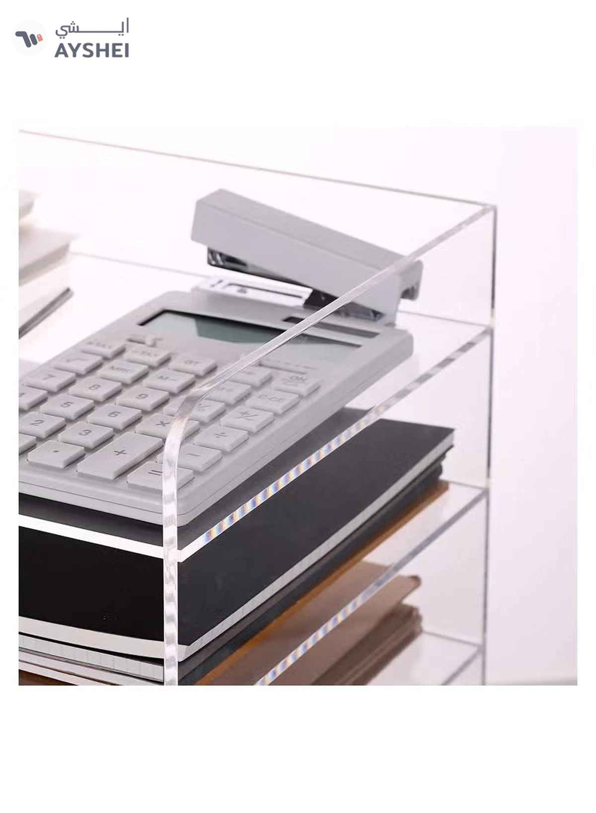 Eworld 5 Tier Clear Acrylic Magazine File Holder Document Storage Organising Stand-3-3