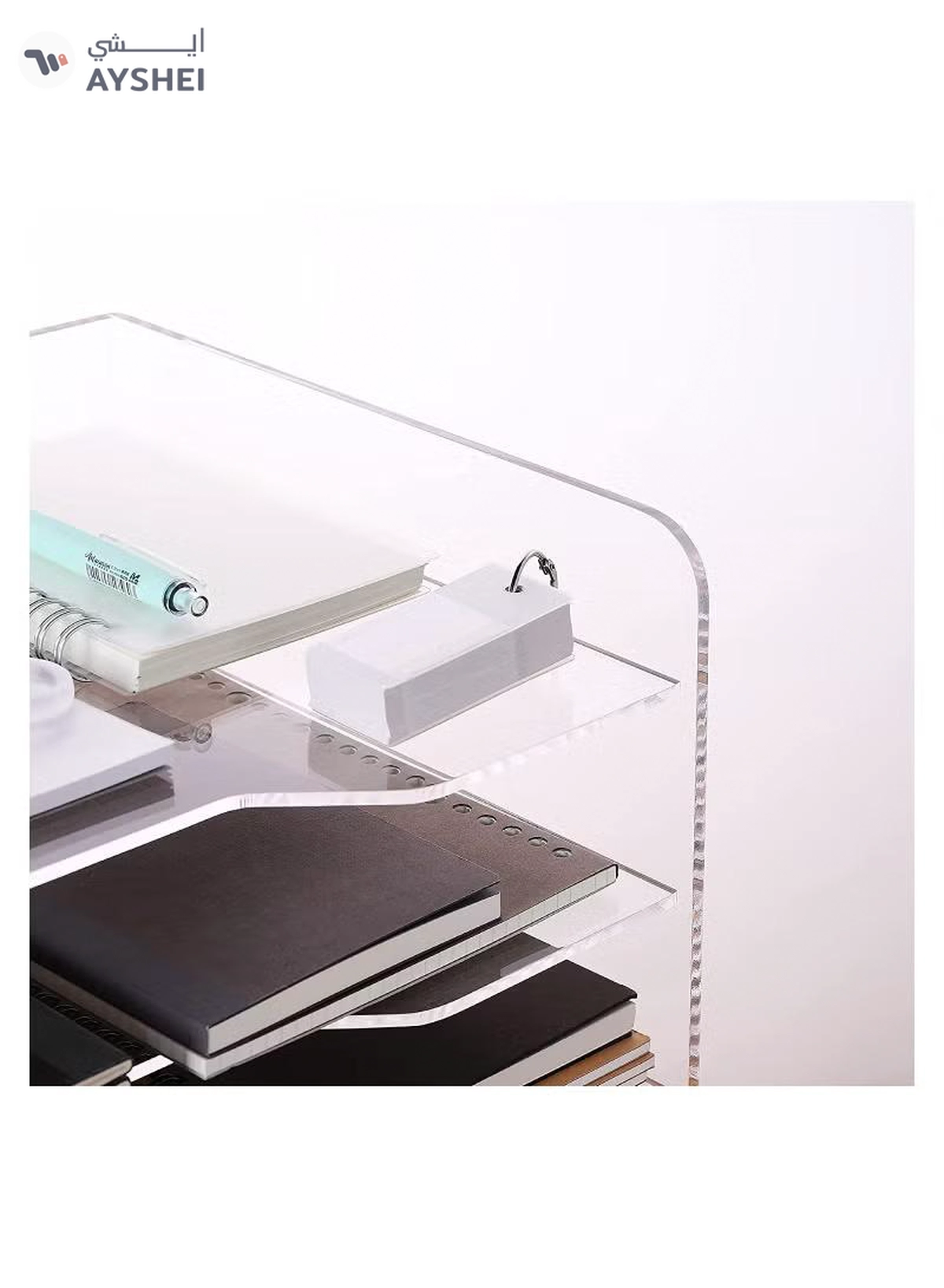 Eworld 5 Tier Clear Acrylic Magazine File Holder Document Storage Organising Stand-4-4