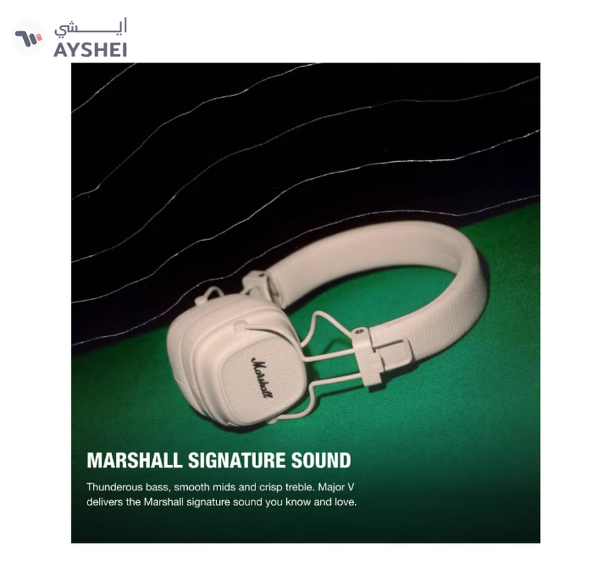 Marshall Major V On-Ear Bluetooth Wireless Headphone with 100+ Hours Playtime, Cream Beige-1-1