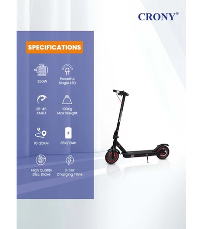 Crony M365 App E-Scooter | 45km/H High-Speed | 25KM Range | 250w Brushless Motor | Rear Disc Brake-2