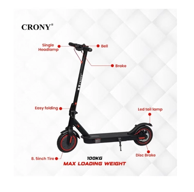 Crony M365 App E-Scooter | 45km/H High-Speed | 25KM Range | 250w Brushless Motor | Rear Disc Brake-4