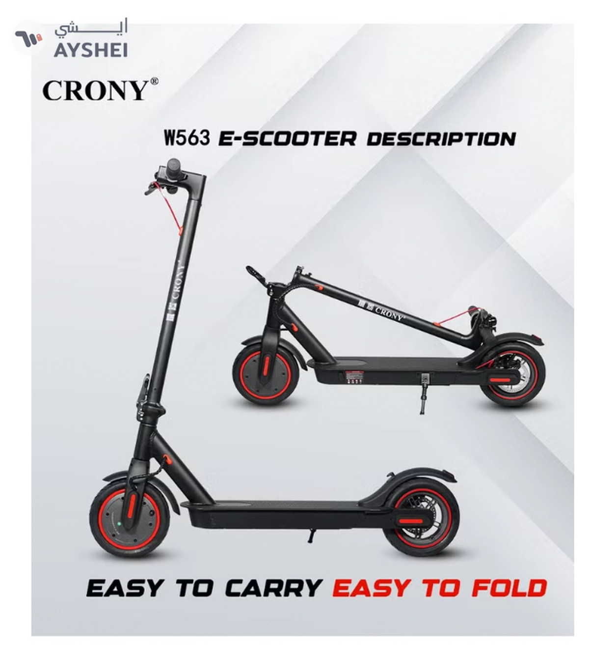 Crony M365 App E-Scooter | 45km/H High-Speed | 25KM Range | 250w Brushless Motor | Rear Disc Brake-6-6