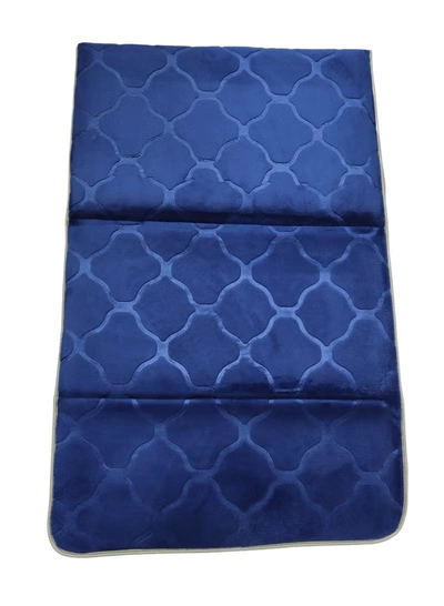 Yuwell Foldable Prayer Mat with Back Support & Carrying Bag, 2-in-1 Prayer Rug Sajadah, Anti-Slip Islamic Salah Mat Soft Velvet Mat 110×65CM for Men & Women, Portable Ramadan & Eid Gift Blue-4