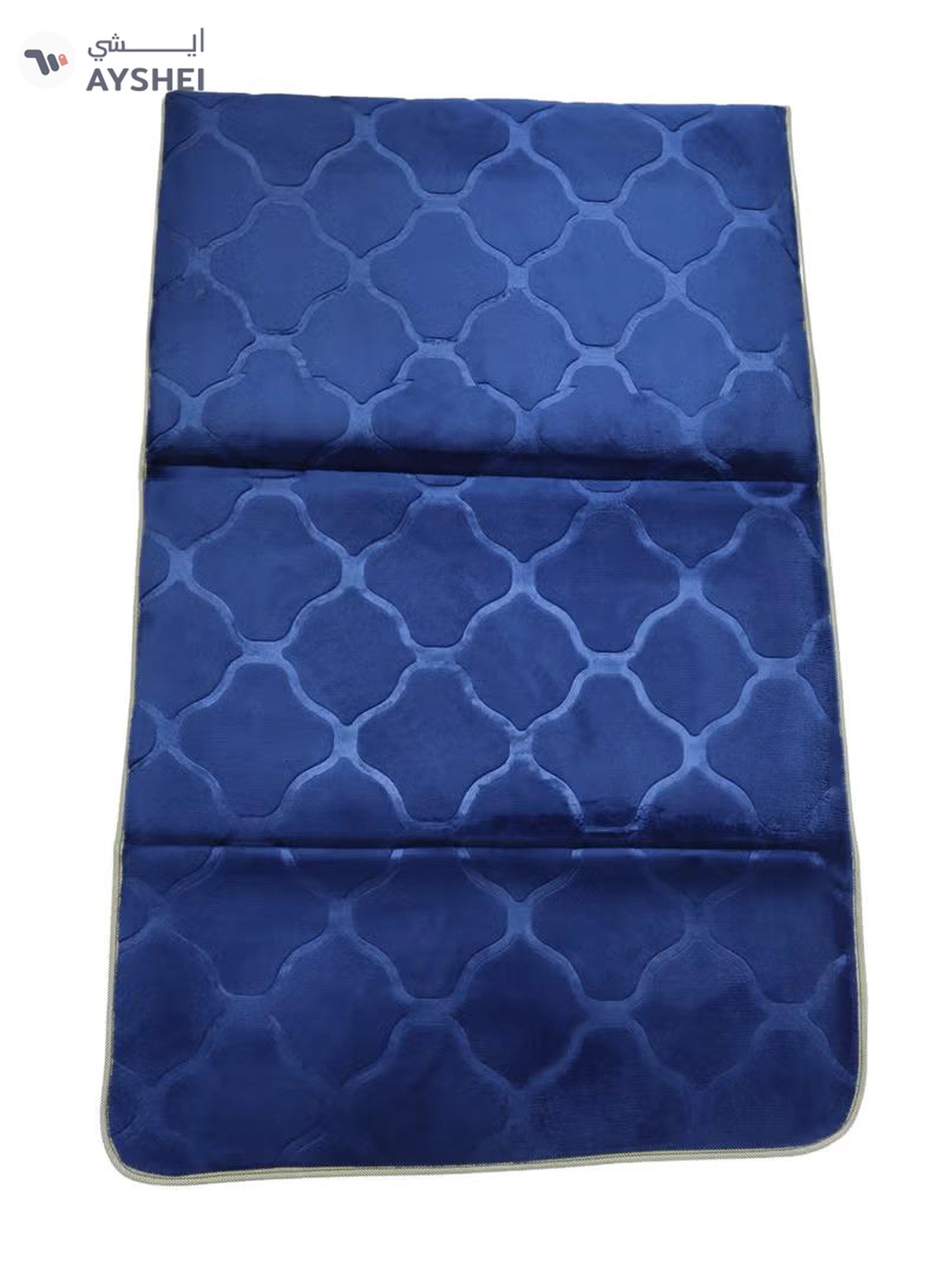 Yuwell Foldable Prayer Mat with Back Support & Carrying Bag, 2-in-1 Prayer Rug Sajadah, Anti-Slip Islamic Salah Mat Soft Velvet Mat 110×65CM for Men & Women, Portable Ramadan & Eid Gift Blue-4-4