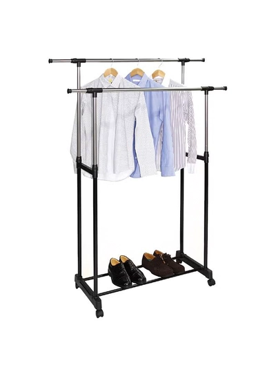 Home Pro Double Extended Garment Rack Black-0