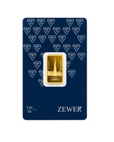 Zewer 5g 24K 999.9 Fine Gold Bar with Burj Khalifa Design-1