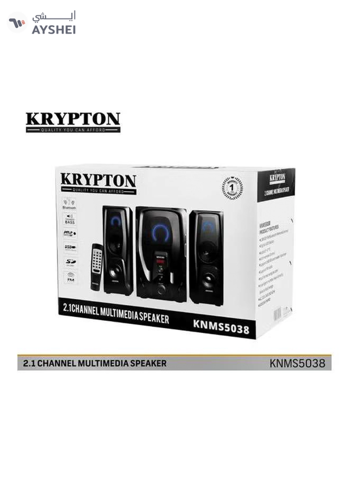KRYPTON 2.1 Channel Multimedia Speaker System KNMS5038 Black-1-1