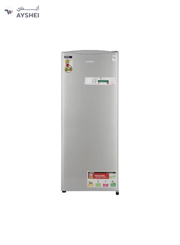 GEEPAS 220L Gross/ 173L Gross Capacity, Defrost Single Door Refrigerator- GRF2050SPE/ Quick Cooling, Low Noise, Easy Cleaning/ with Recessed Handle and Glass Shelves, Perfect for Small Spaces, Apartments, etc 50 W GRF2050SPE Silver