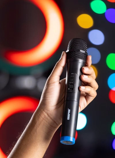 GEEPAS Rechargeable Professional Speaker With Remote Control And Microphone | 80000W PMPO | USB/ FM/ TF Card/ Bluetooth/ TWS-6