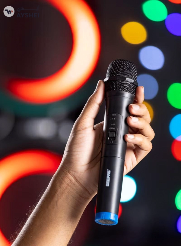 GEEPAS Rechargeable Professional Speaker With Remote Control And Microphone | 80000W PMPO | USB/ FM/ TF Card/ Bluetooth/ TWS
