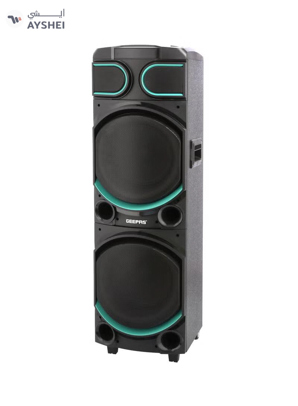 GEEPAS Rechargeable Professional Speaker With Remote Control And Microphone | 80000W PMPO | USB/ FM/ TF Card/ Bluetooth/ TWS-3-3