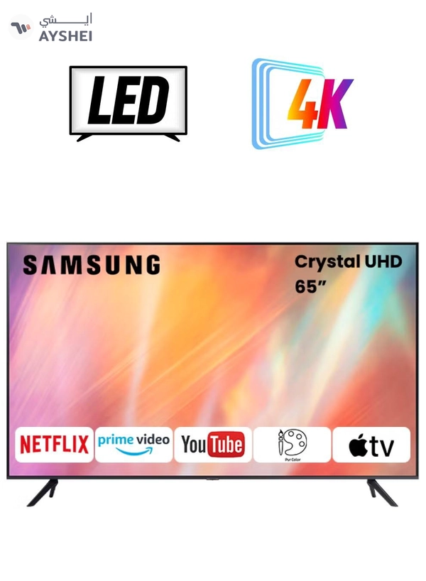 Samsung 65-Inch Crystal UHD 4K Flat Smart TV UA65AU7000U/UA65AU7000UXZN/UA65AU7000UXUM Titan Grey