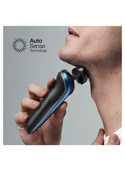 BRAUN Series 6 61-B1000s Wet & Dry shaver with travel case, blue. Made in Germany Blue / Black-3