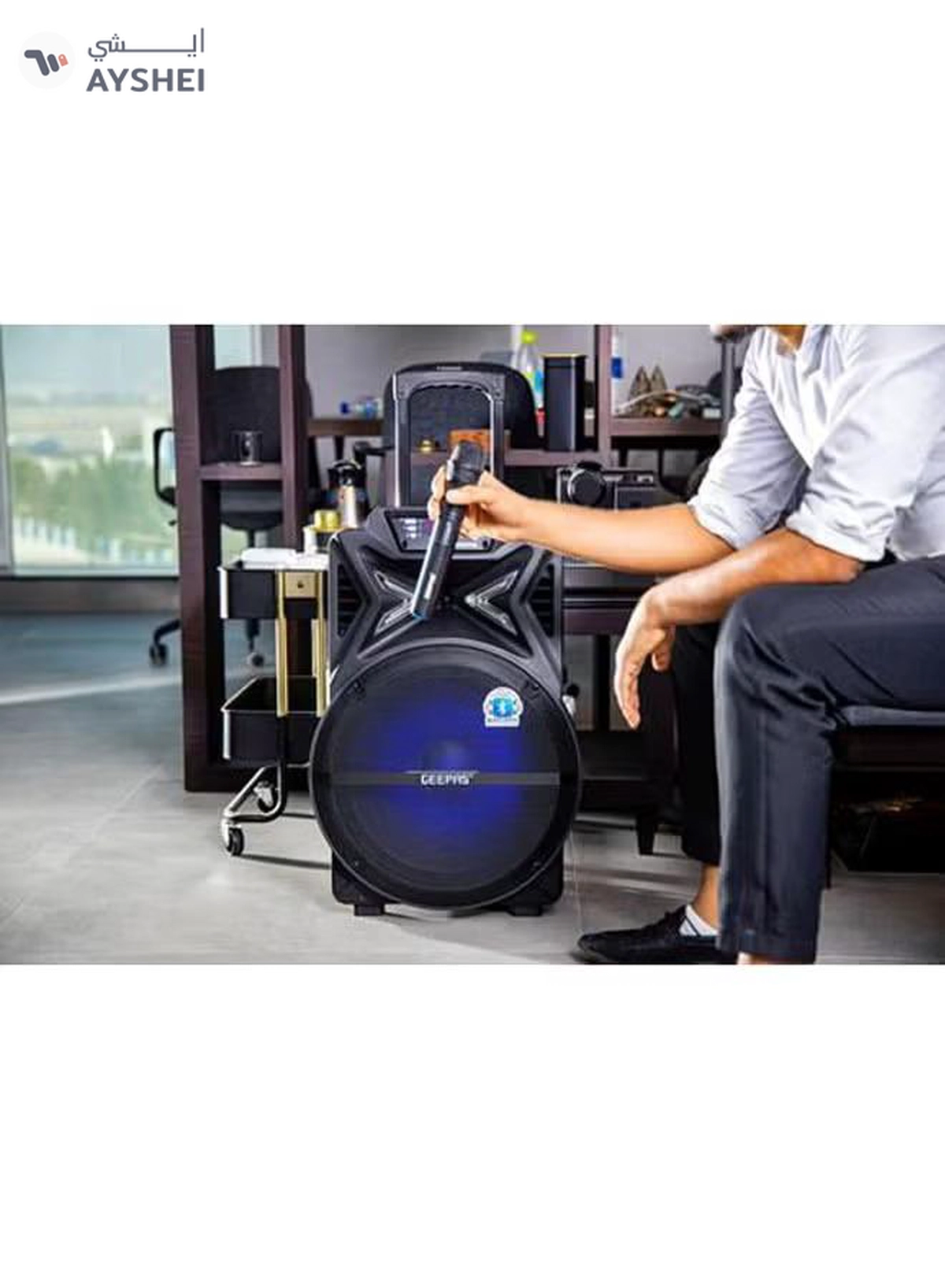 GEEPAS Rechargeable Trolley Bluetooth Speaker GMS11131 Black-2-2