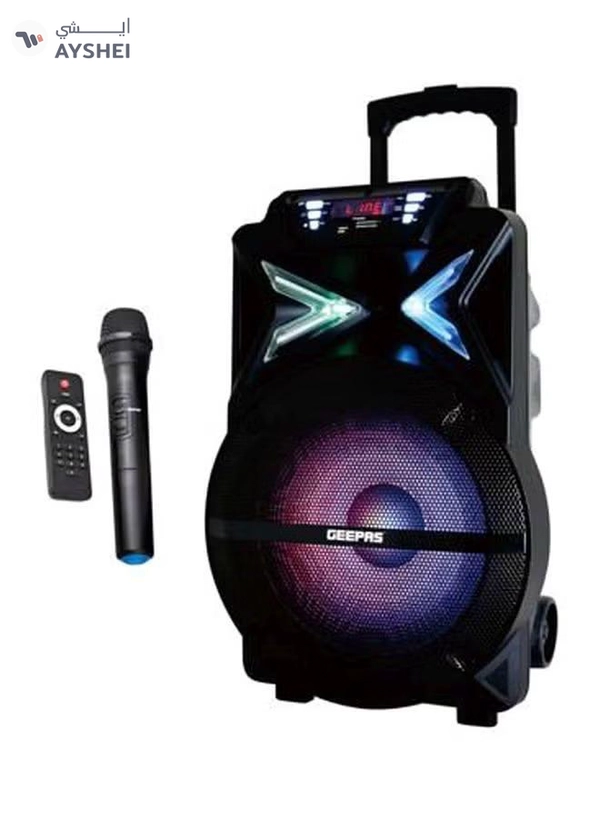GEEPAS Rechargeable Trolley Bluetooth Speaker GMS11131 Black
