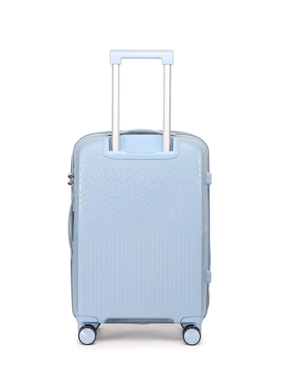 British Tourister 3 Piece Polyproplene Hard Side Spiner Luggage Trolley Set 20/24/28 Inch - Grey Blue-3