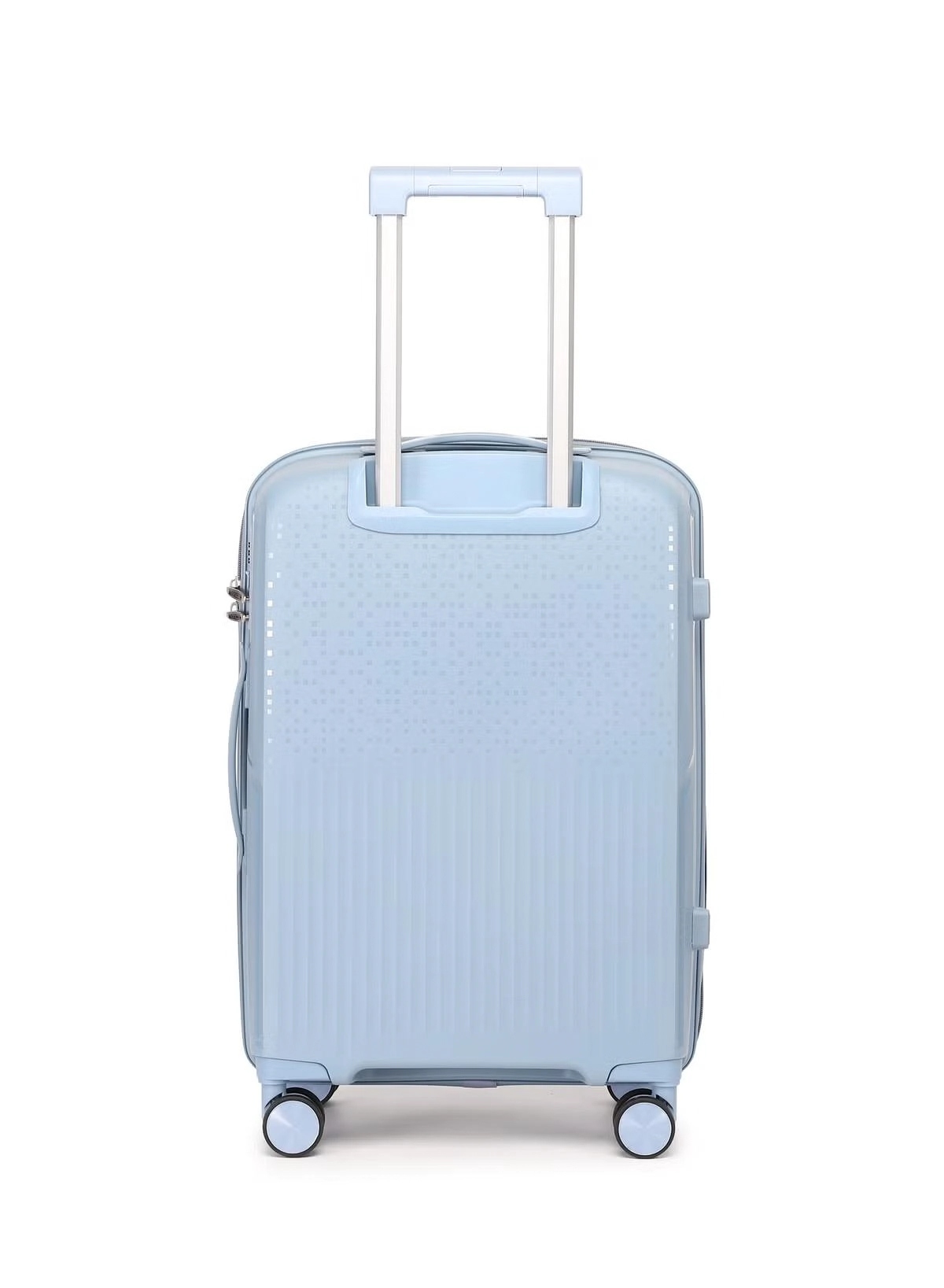 British Tourister 3 Piece Polyproplene Hard Side Spiner Luggage Trolley Set 20/24/28 Inch - Grey Blue-3-3