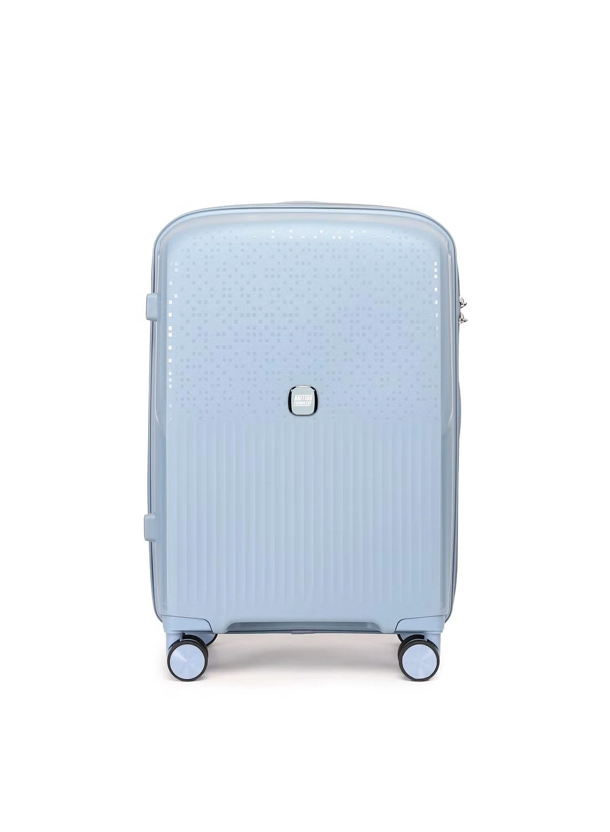 British Tourister 3 Piece Polyproplene Hard Side Spiner Luggage Trolley Set 20/24/28 Inch - Grey Blue-2-2
