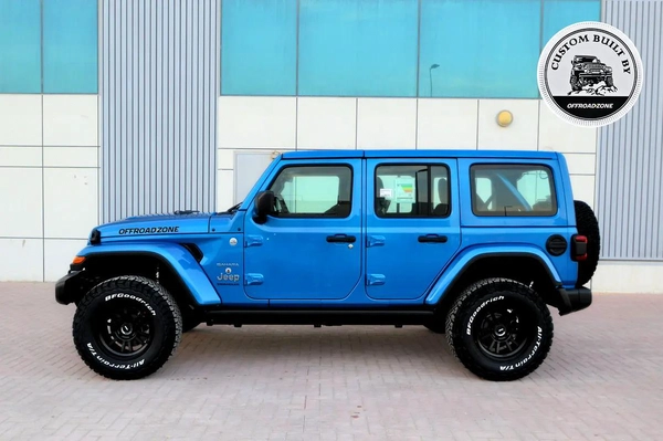 3 YRS DEALER WTY AND 3 YRS SP | 2024 JEEP WRANGLER 4DR SAHARA HYDRO BLUE | ORZ CUSTOM BUILT