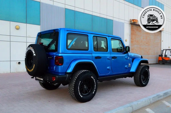 3 YRS DEALER WTY AND 3 YRS SP | 2024 JEEP WRANGLER 4DR SAHARA HYDRO BLUE | ORZ CUSTOM BUILT
