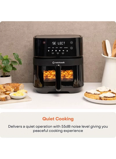 Nutricook Digital Air Fryer Vision 3 , 5.7L Capacity with Clear Window & Internal Light,6 Presets, Air Fry, Roast, Bake, Broil, Dehydrate& Reheat, 2 Years limited Warranty 5.7 L 1700 W NC-AF357V Black-6