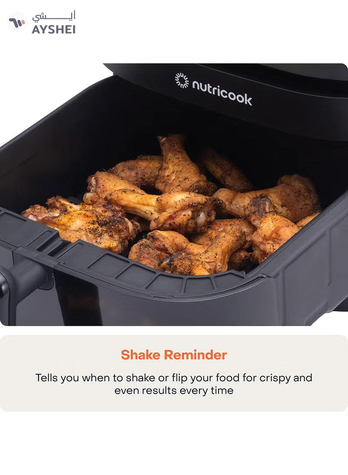Nutricook Digital Air Fryer Vision 3 , 5.7L Capacity with Clear Window & Internal Light,6 Presets, Air Fry, Roast, Bake, Broil, Dehydrate& Reheat, 2 Years limited Warranty 5.7 L 1700 W NC-AF357V Black-5-5