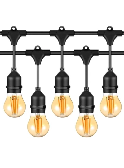 Yuwell Outdoor Waterproof IP65 Led String Lights E27 Holder 100 Meter Bulb Holder Wire With 200 Bulbs 4W G45 Amber With EU Plug Solar Bulb Holder For Ramadan Decoration Lights And Outdoor Decoration Light Hanging Light String Wire Ramadan Light For Commercial Patio Garden & Porch Yard-0