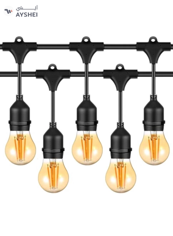 Yuwell Outdoor Waterproof IP65 Led String Lights E27 Holder 100 Meter Bulb Holder Wire With 200 Bulbs 4W G45 Amber With EU Plug Solar Bulb Holder For Ramadan Decoration Lights And Outdoor Decoration Light Hanging Light String Wire Ramadan Light For Commercial Patio Garden & Porch Yard