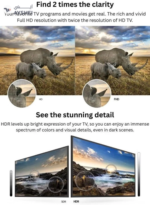 Samsung Bundle Of 43-Inch Full HD Smart TV with Powerful 2.1-Channel Soundbar – Built-in Apps, HDR, Dolby Audio, Screen Mirroring & Immersive Surround Experience 43T5300+SOUNDBAR Black