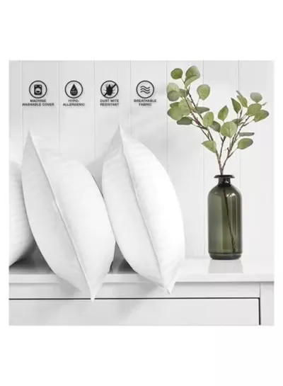 King Size Bed Pillows Pack of 2 – Cooling Down Alternative Fill Pillows with 100% Cotton Cover, Soft & Supportive for Back, Side & Stomach Sleepers-3
