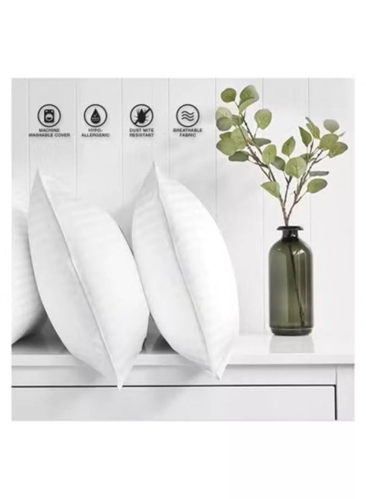 King Size Bed Pillows Pack of 2 – Cooling Down Alternative Fill Pillows with 100% Cotton Cover, Soft & Supportive for Back, Side & Stomach Sleepers-3-3