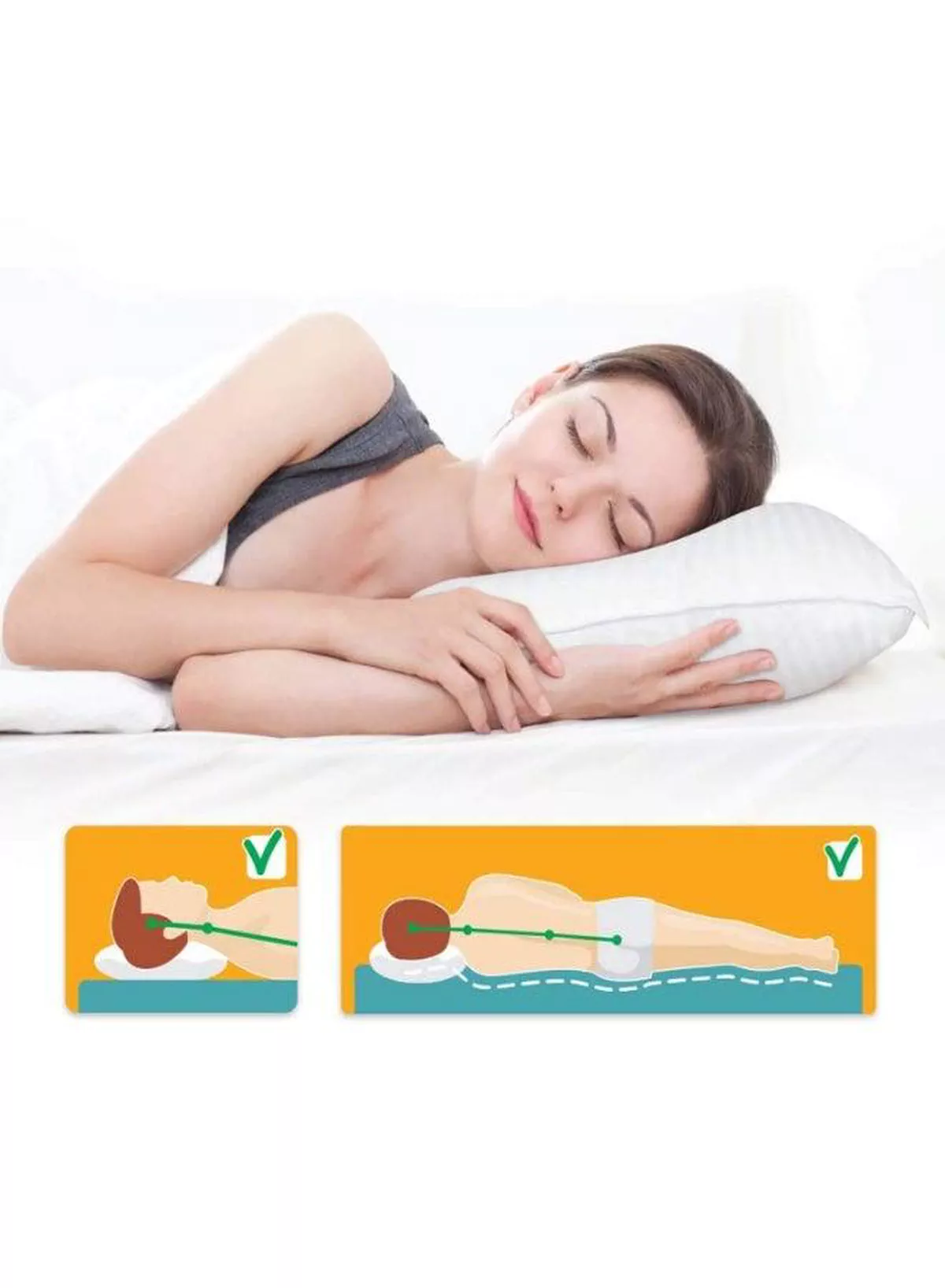 King Size Bed Pillows Pack of 2 – Cooling Down Alternative Fill Pillows with 100% Cotton Cover, Soft & Supportive for Back, Side & Stomach Sleepers-5-5