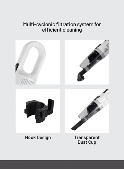 KRYPTON Handheld and Stick Vacuum Cleaner 2-in-1 Design, Transparent Dust Cup,-4