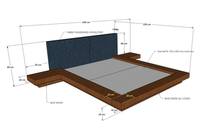 Nagoya Japanese Bed with 2 side tables-3