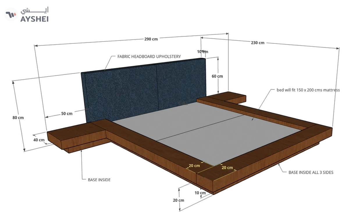 Nagoya Japanese Bed with 2 side tables-3-3