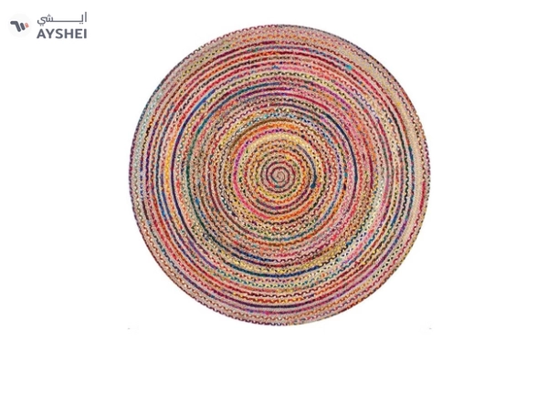 Raymond Jute Braided Boho Area Rug, Natural Hand Woven Jute Rag Rug