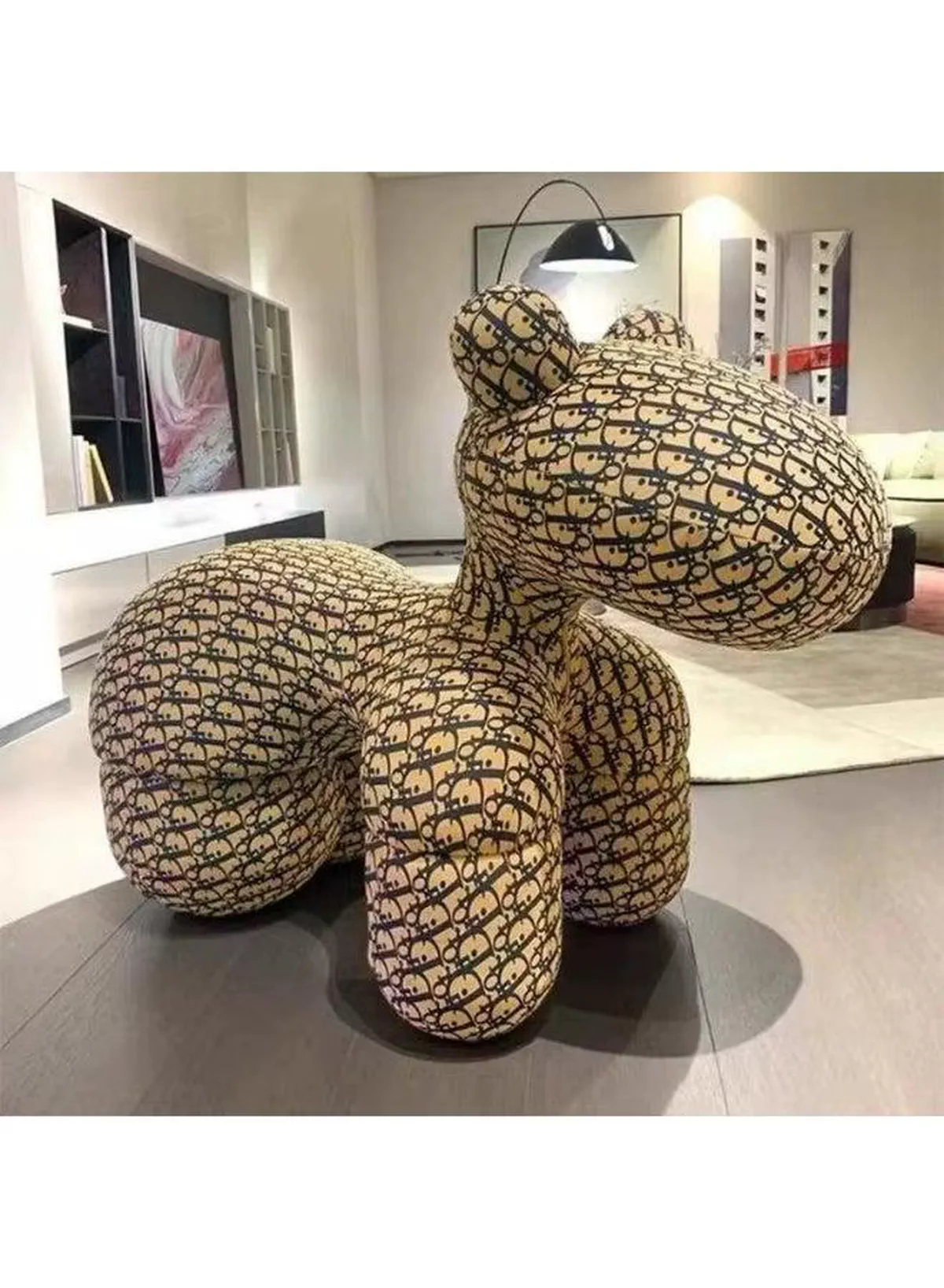 Luxury Designer Style Bear Ottoman Stool Plush Animal Footrest Seat Decorative Accent Chair for Living Room, Bedroom, Kids Room and Office, Soft Padded Comfortable Seating, Modern Home Décor, Durable Upholstered Fabric, Cute Bear Shape,
