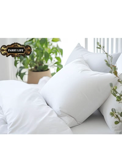 PARRY LIFE Premium Pillow For Back, Neck, And Shoulder Support Soft Fluffy Stripe Hotel Pillows Microfiber White 75x50cm-1