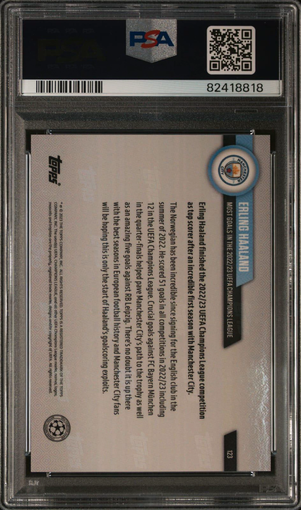 Erling Haaland 2022-23 Topps Now Sport Card PSA 10-1-1